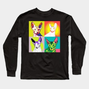 Cornish Rex Pop Art - Cat Lover Gift Long Sleeve T-Shirt